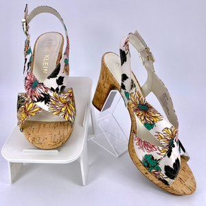 Anne Klein 9.5M Pauline Cork Women's Platform Heels, Retail $85